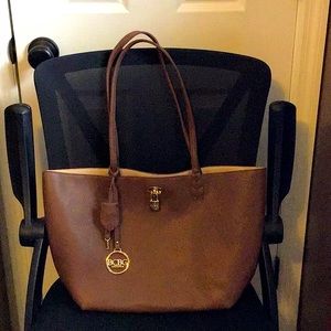 BCBG Pebbled Faux Leather Tote - Brown